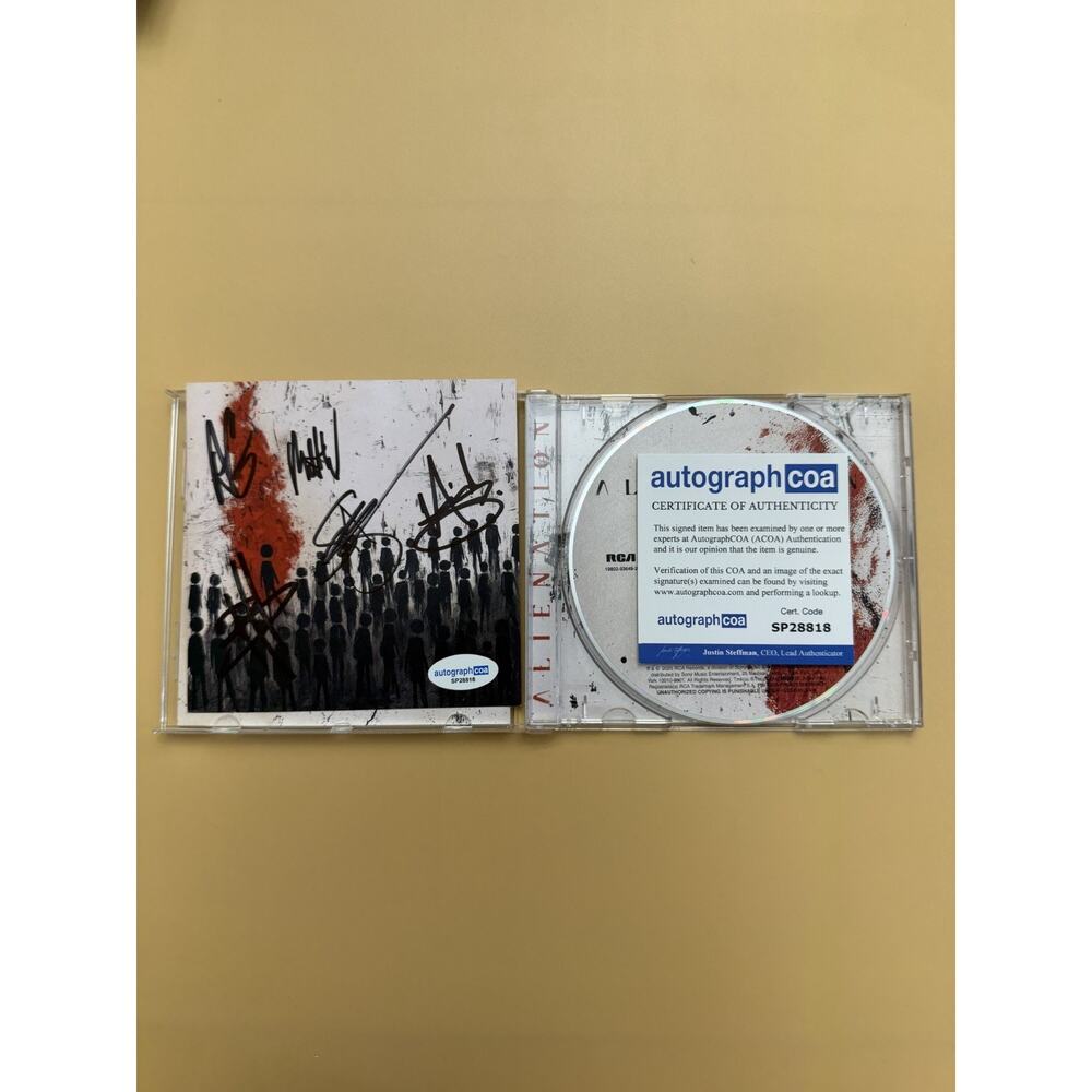 Three Days Grace Alienation SIGNED CD All Members ACOA SP28818